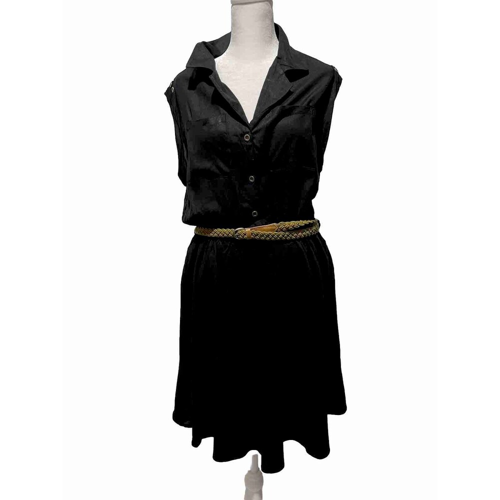 Fun & Flirt shirt dress office syren classic flare preppy casual women L Juniors